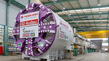 Werksabnahme der U2 Tunnelvortriebsmaschine im Jänner 2024.