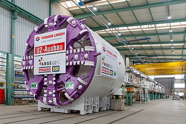 Werksabnahme der U2 Tunnelvortriebsmaschine im Jänner 2024.