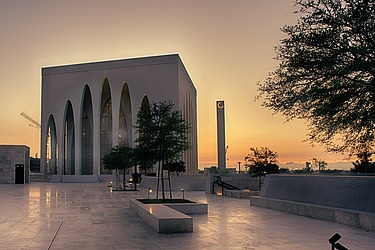  Abrahamic Family House in Abu Dhabi at Twilight