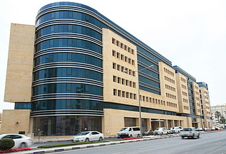 It includes two commercial and one residential building, each consisting of eight levels and built on top of three basement levels for car parking.