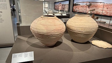 Two large vessels on display inside the renovated exhibition area