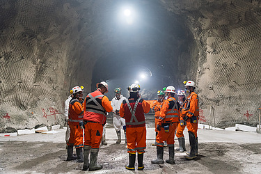  Construction workers in the Underground Tunnels of El Teniente Mine