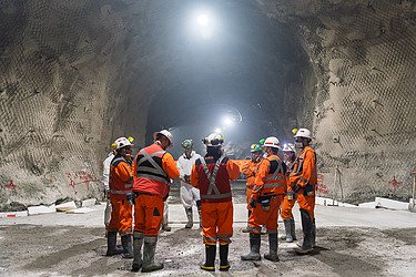  Construction workers in the Underground Tunnels of El Teniente Mine