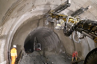 Konventionelle Tunnelbauarbeiten im Südröhrenabschnitt des Koralm-Eisenbahntunnels.